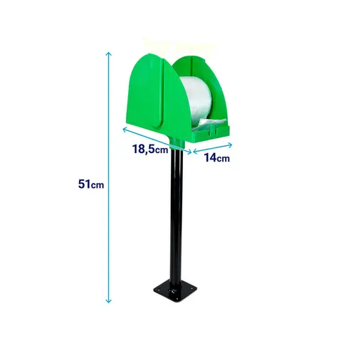 Suporte para bobina picotada de mesa verde
