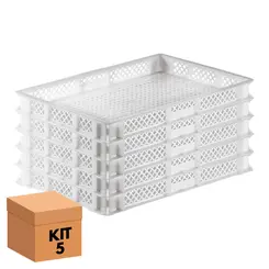 Kit 5 caixas nc 100 vazada 10 litros