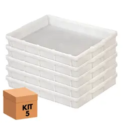 Kit 5 bandejas tabuleiro 28 litros