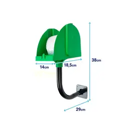 Kit 3 suportes para bobina picotada de parede verde