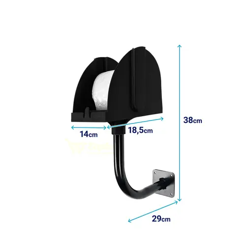 Kit 2 suportes para bobina picotada de parede preto