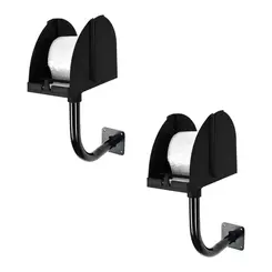 Kit 2 suportes para bobina picotada de parede preto