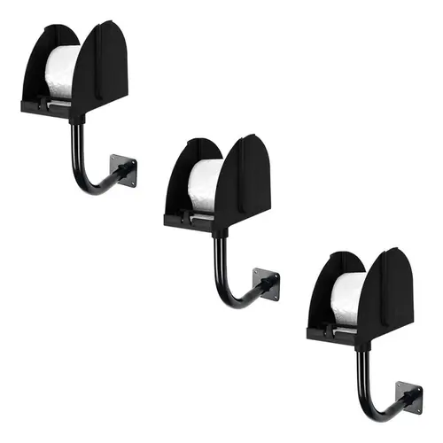 Kit 3 suportes para bobina picotada de parede preto