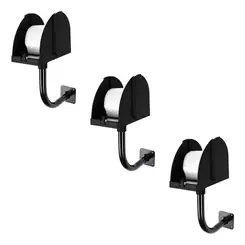 Kit 3 suportes para bobina picotada de parede preto