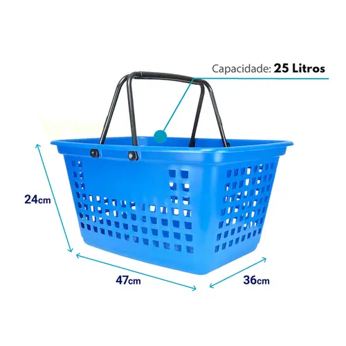 Cesta de compras grande 25l azul