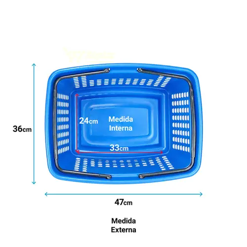 Cesta de compras grande 25l azul