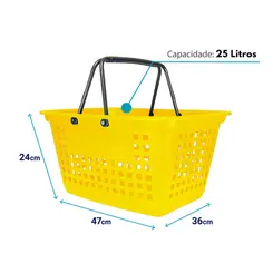 Cesta de compras grande 25l amarela
