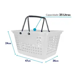 Cesta de compras grande 25l branca