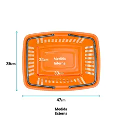Cesta de compras grande 25l laranja