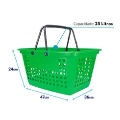 Cesta de compras grande 25l verde