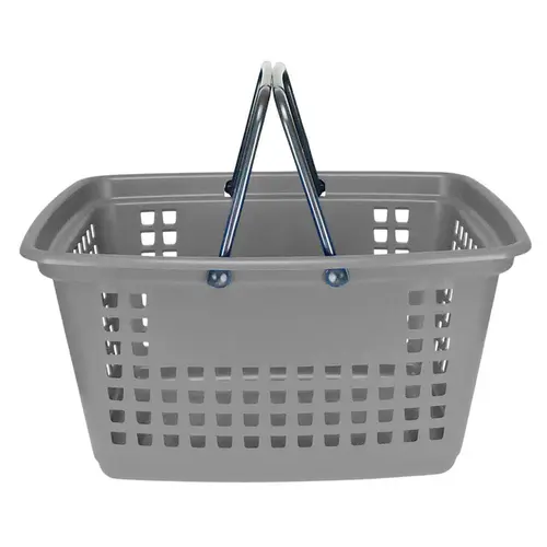 Kit 5 cestas de compras grande 25l cinza