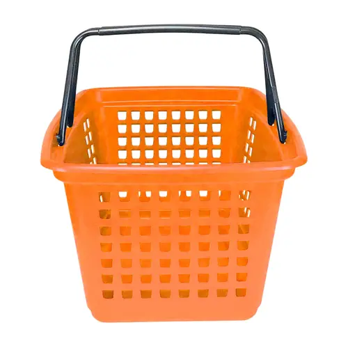Kit 5 cestas de compras grande 25l laranja