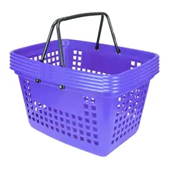 Kit 5 cestas de compras grande 25l lilás