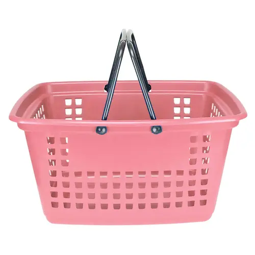 Kit 5 cestas de compras grande 25l rosa