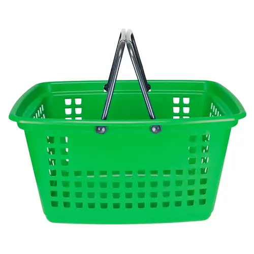 Kit 5 cestas de compras grande 25l verde