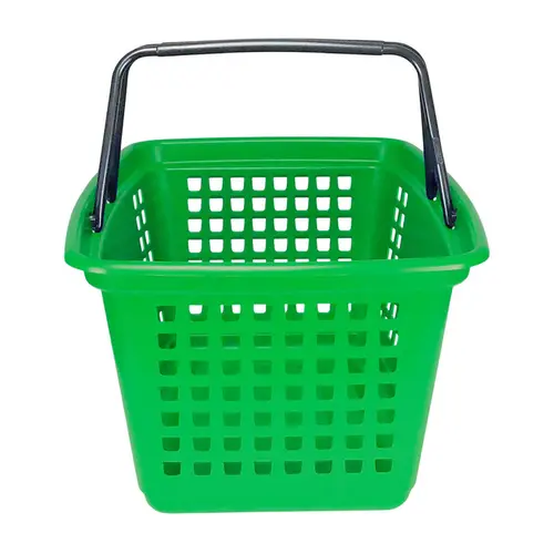 Kit 5 cestas de compras grande 25l verde