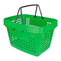 Kit 5 cestas de compras grande 25l verde