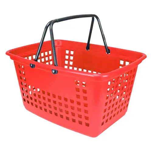 Kit 5 cestas de compras grande 25l vermelha