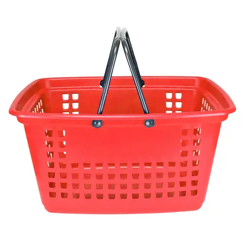 Kit 5 cestas de compras grande 25l vermelha