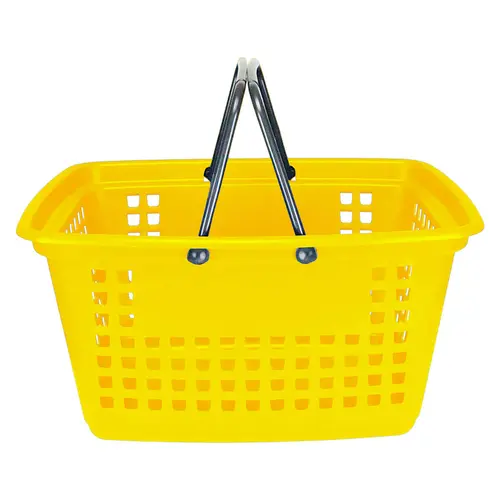 Kit 10 cestas de compras grande 25l amarela