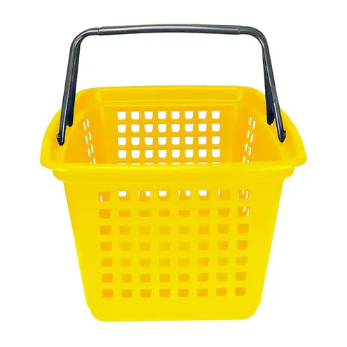 Kit 10 cestas de compras grande 25l amarela