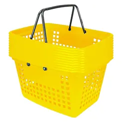 Kit 10 cestas de compras grande 25l amarela