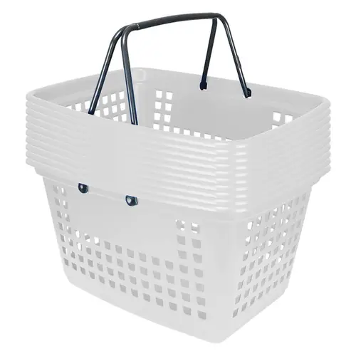 Kit 10 cestas de compras grande 25l branca