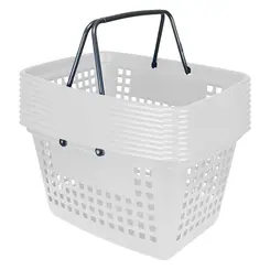 Kit 10 cestas de compras grande 25l branca