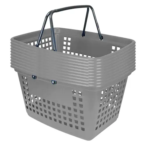Kit 10 cestas de compras grande 25l cinza