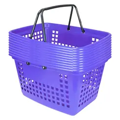 Kit 10 cestas de compras grande 25l lilás