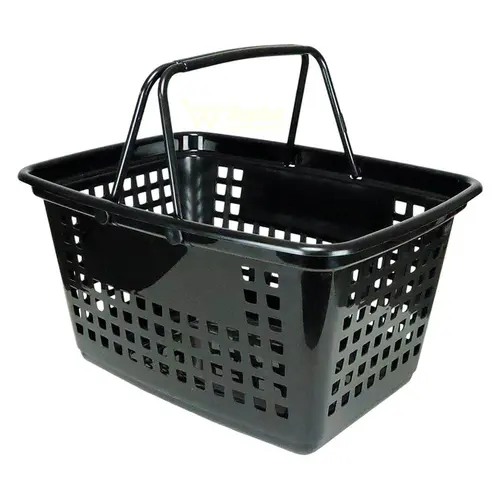 Kit 10 cestas de compras grande 25l preta