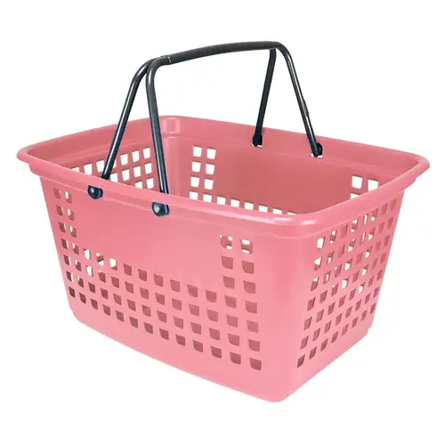 Kit 10 cestas de compras grande 25l rosa