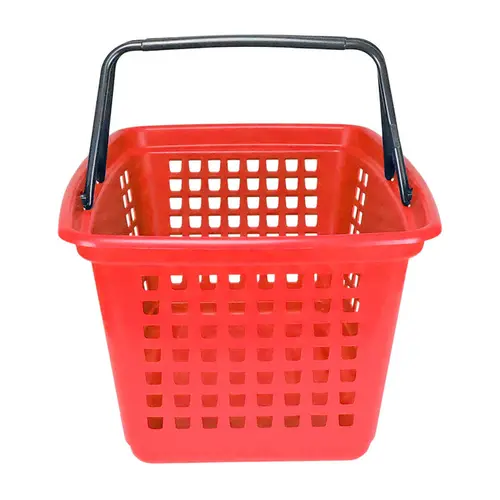 Kit 10 cestas de compras grande 25l vermelha