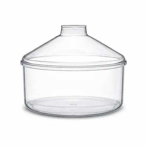 Pote transparente redondo 2,5l com tampa cônica p/ granel cereais alimentos