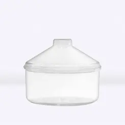 Pote transparente redondo 2,5l com tampa cônica p/ granel cereais alimentos