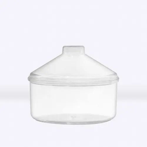 Kit 4 potes transparente redondo 2,5l com tampa cônica p/ granel cereais alimentos