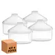 Kit 4 potes transparente redondo 2,5l com tampa cônica p/ granel cereais alimentos