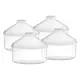 Kit 4 potes transparente redondo 2,5l com tampa cônica p/ granel cereais alimentos