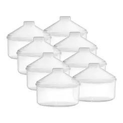 Kit 8 potes transparente redondo 2,5l com tampa cônica p/ granel cereais alimentos