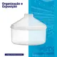 Kit 8 potes transparente redondo 2,5l com tampa cônica p/ granel cereais alimentos