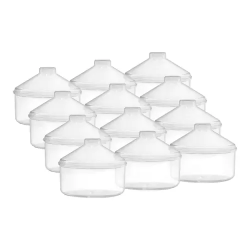 Kit 12 potes transparente redondo 2,5l com tampa cônica p/ granel cereais alimentos