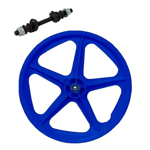 Roda dianteira extra nylon azul aro 20 de bicicleta completa