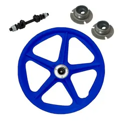 Roda traseira extra nylon azul aro 20 de bicicleta completa