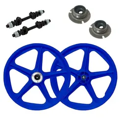 Par de rodas extra nylon azul aro 20 de bicicleta dianteira e traseira