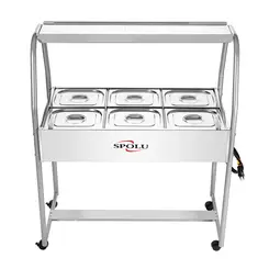 Buffet térmico 6 cubas spl-506 inox 220v - spolu