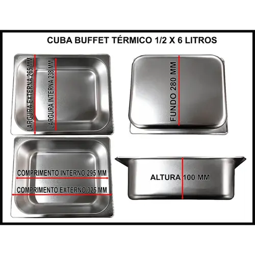 Buffet térmico 8 cubas spl-509 inox 220v - spolu