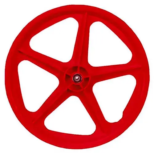Roda dianteira extra nylon vermelha aro 20 de bicicleta completa