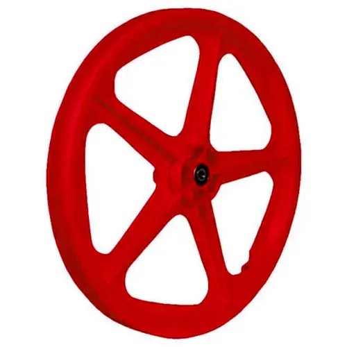 Roda dianteira extra nylon vermelha aro 20 de bicicleta completa