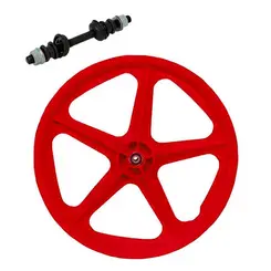 Roda dianteira extra nylon vermelha aro 20 de bicicleta completa