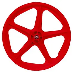 Roda dianteira extra nylon vermelha aro 20 de bicicleta completa